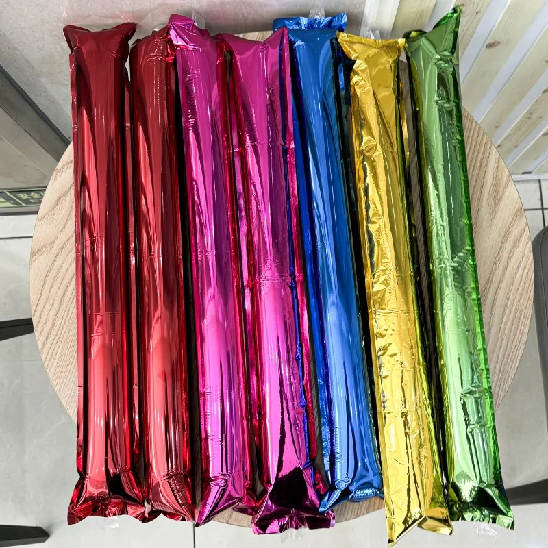 2-30Pcs Long Balloon Inflatable Aluminum Film Sticks Clapping Sticks Sports Party Cheer Handheld Inflatable Stick Noise Maker