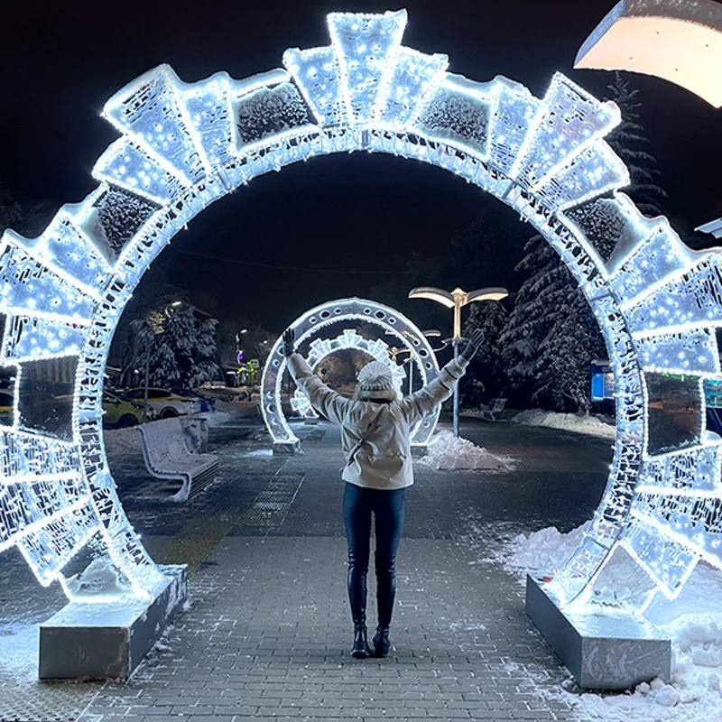 Hot Sale Luxury Metal Acrylic Diode Stage Background Vaulted Wedding Halloween Thanksgiving Outdoor Landscape