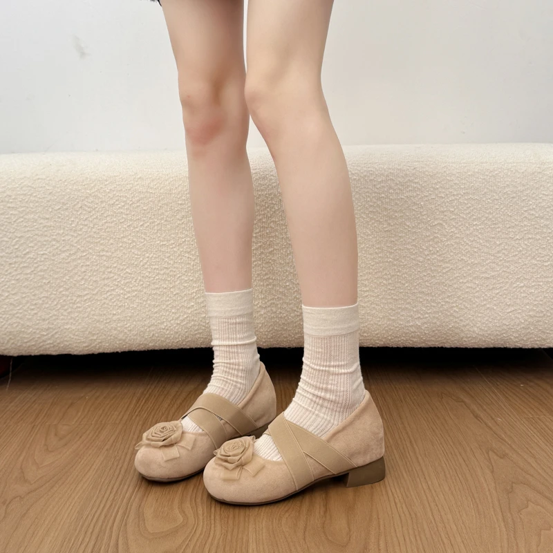 Square-toed and Round-toed Shallow-mouthed Flowers Slimming Fashion-friendly Comfortable Anti-slip Breathable Women's Shoes