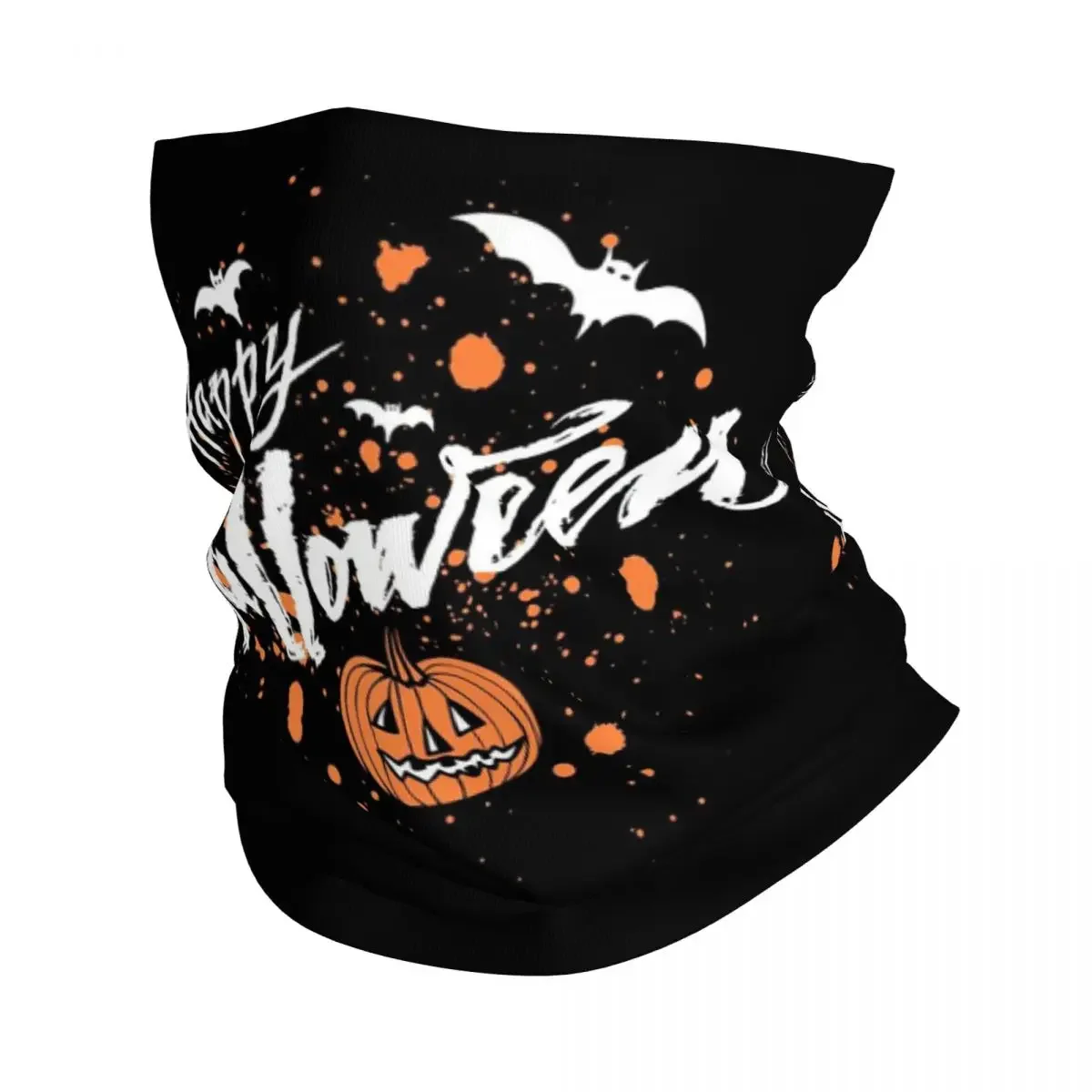 Ghost Pumpkin Halloween Bandana Neck Cover Printed Magic Scarf Multi-use Headwear Hiking Fishing Unisex Adult Windproof