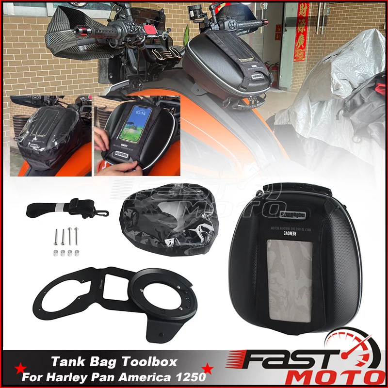 

Motorcycle Tank Bag Oil Fuel Bag Moto Saddle Luggage GPS Phone Bag For Harley Pan America 1250 2021-2024 RA1250 RA1250S RA1250SE