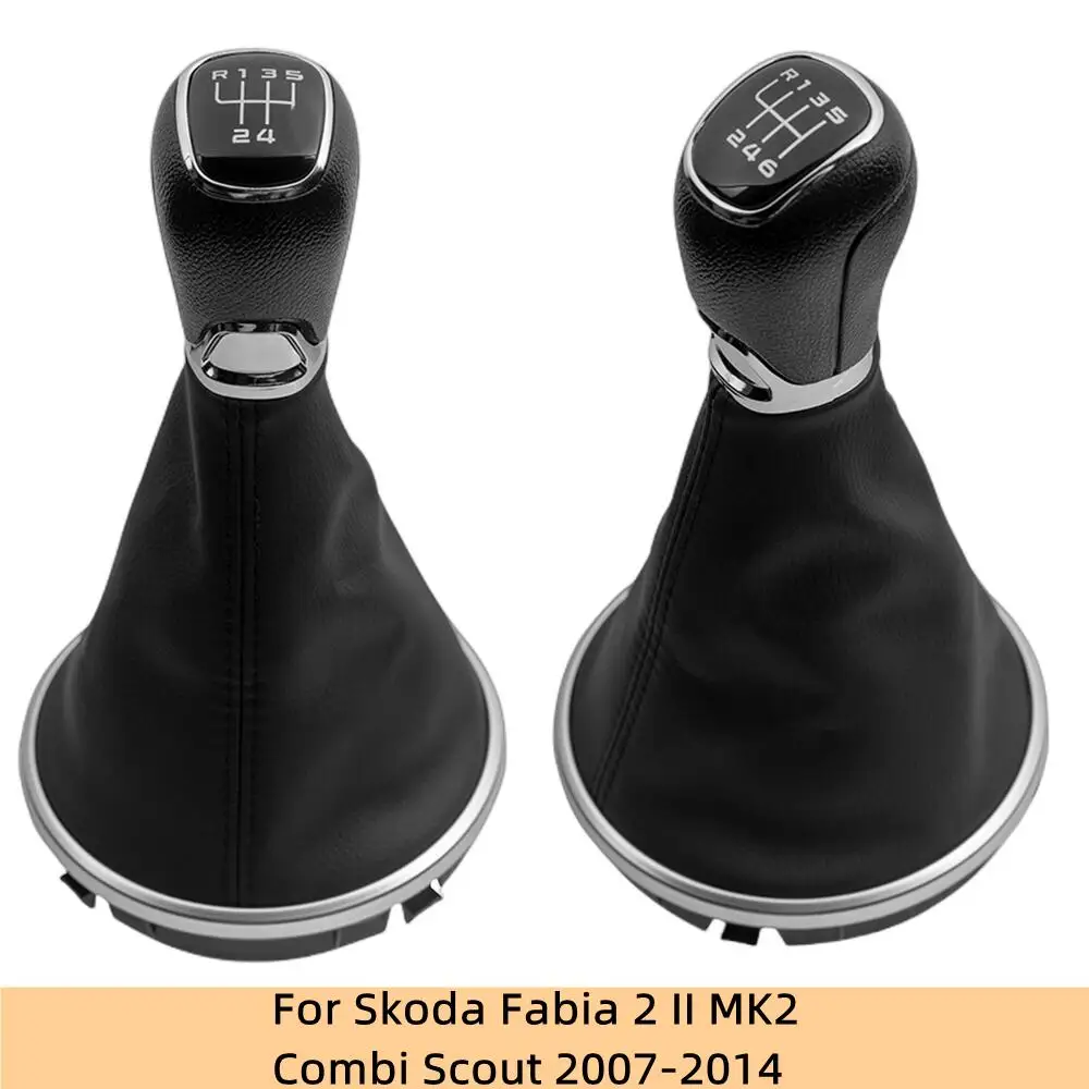 Gear Shift Knob Lever Gaitor Boot Cover For Skoda Fabia 2 II MK2 Combi Scout 2007 2008 2009 2010 2011 2012 2013 2014