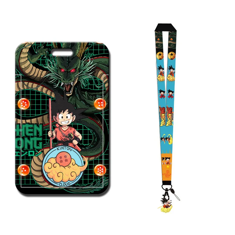 

Hot Anime Dragon Ball Series Card Holder Lanyard Cartoon Character Son Goku Creativity HD Printing Card Protective Sleeve