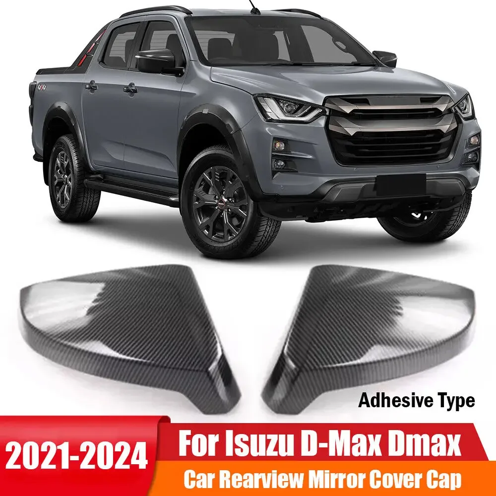 For Isuzu D-Max Dmax 2021-2024 Car Sticker Rearview Side Mirror Cover Wing Cap Exterior Door Rear View Case Trim Carbon Fiber