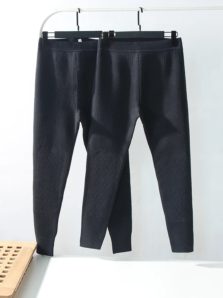

Thickened Woolen Pants Couples Style Warm Underwear for Men And Women Winter Fleece Lined Trousers Home Comfortable Pants