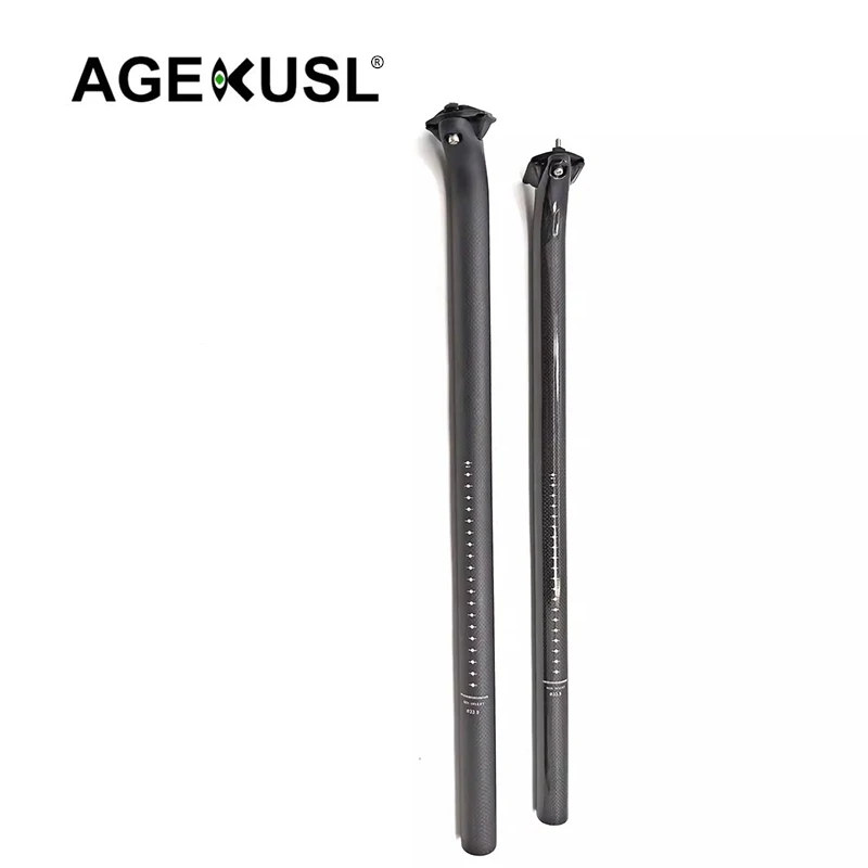 AGEKUSL Carbon Fiber Bike Seat Post Offset Seatpost 31.8mm 33.9.mm Use for Brompton Aceoffix C5 D10 NEO Bicycle