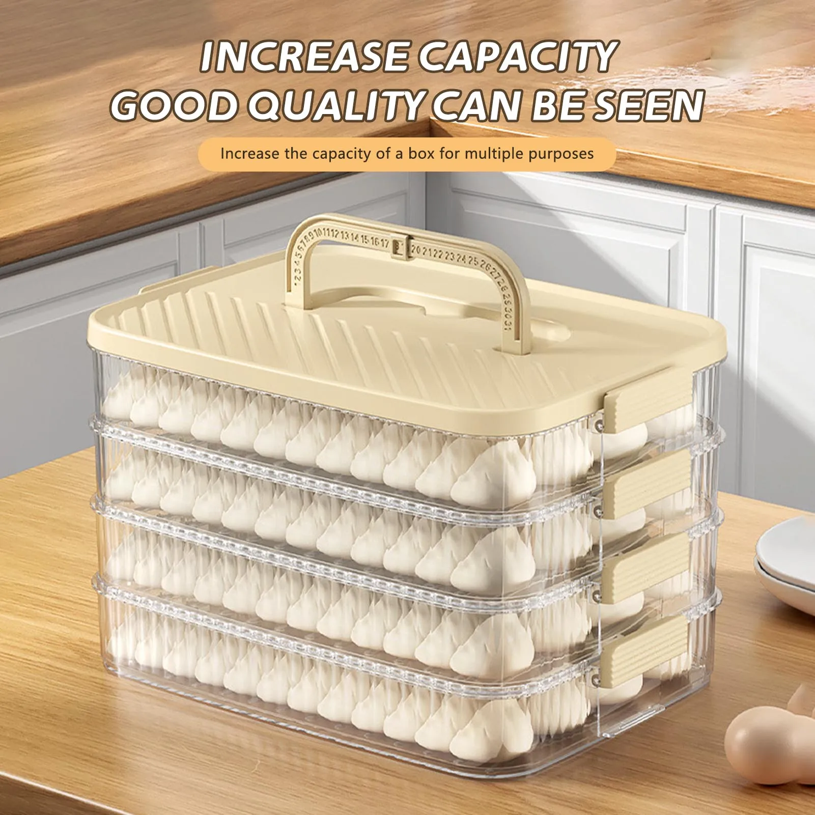 Large Capacity Dumpling Storage Box Food Grade Plastic Multi Layer Sealed Cans For Dumpling Steamed Stuffed Bun New Year Storage