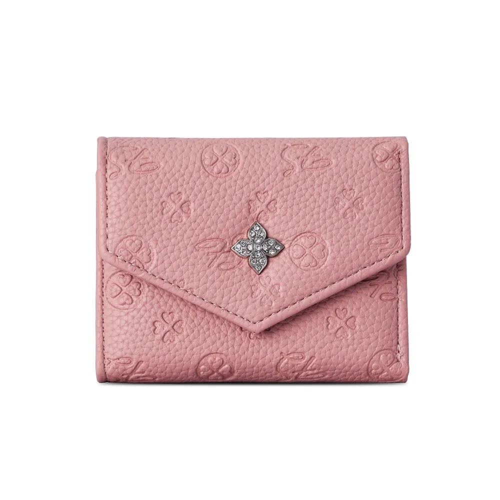 

New Tri-fold Coin Purse Zipper Fashion Flower Printed Credit Card Holder Portable Mini Wallets Women