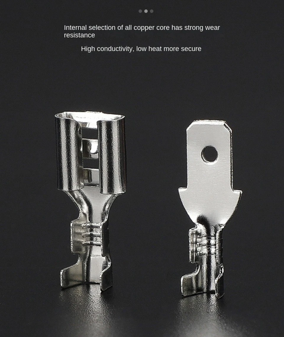 2,8 4,8 6,3mm Stecker und Buchsen-Steckverbinder mit Federklemmen und Transparenter Hülle für Elektrische Kabelverbindungen – Detail 1
