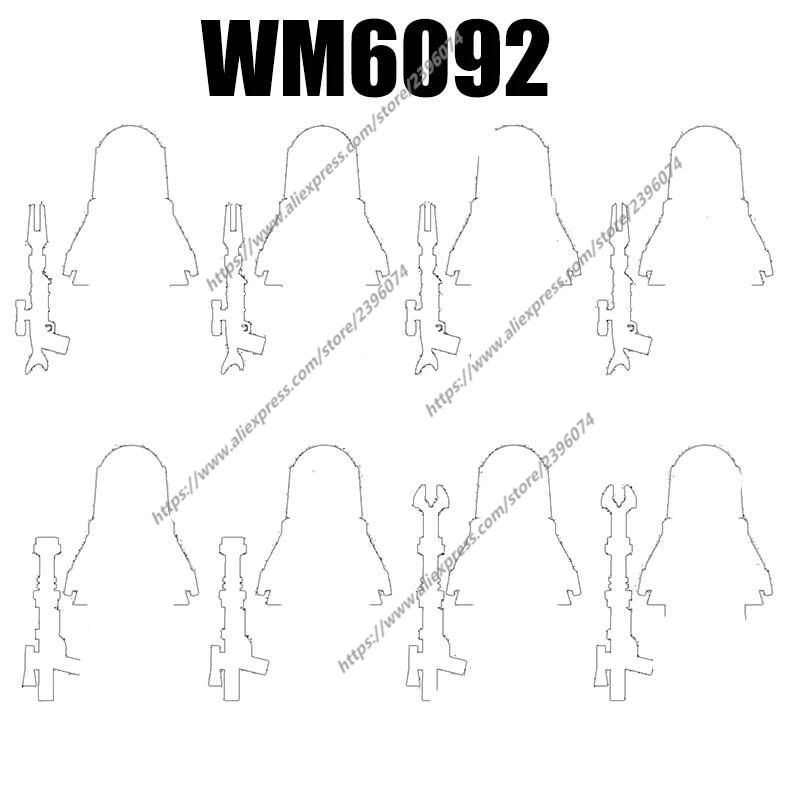 WM6092 figurines d'action accessoires de film blocs de construction briques WM979 WM980 WM981 WM982 WM983 WM984 WM985 WM986 jouets éducatifs