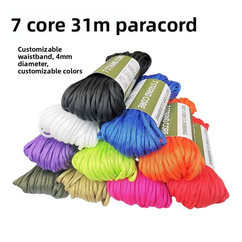 4mm 7 Core Paracord, Polypropylene Braided Rope 30M, Multifunctional Traction Rope Outdoor Survival Safety DIY Weaving Lanyard