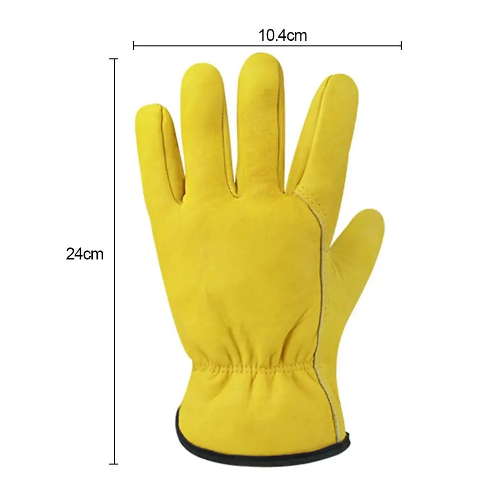 A Pair Cleaning Thickened Freezer Cold Leather Garden Plush Work Gloves Winter Warm Driving Gloves Labor Gloves