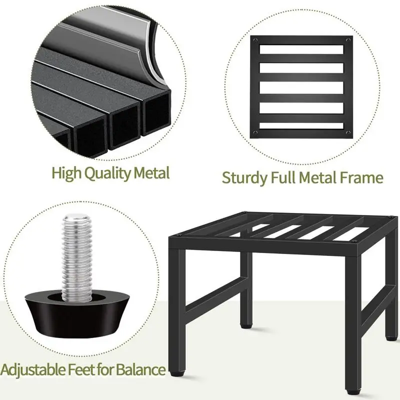 Plant Display Rack Heavy Duty Wrought Iron Pedestal Stand Metal Planter Holder Flower Pot Stable Display Rack With Non-slip Pads