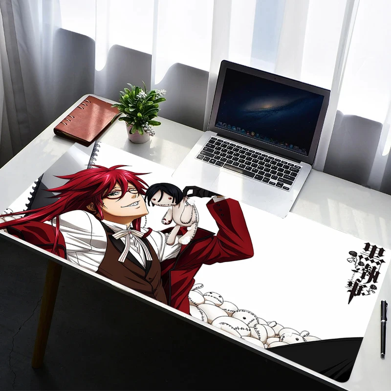 Mouse Pad PC Non Slip Rubber HD Mousepad Laptop Gamer Cabinet Keyboard Pad Office B-black Butler Computer Gaming Desk Mouse Mat