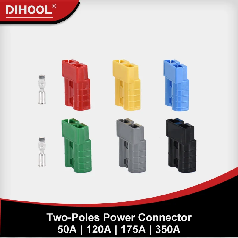 Power Bipolar Battery Connector High Current Plug Quick Charging Connector,UPS Cable Terminals DC 50A 120A 175A 350A 600V