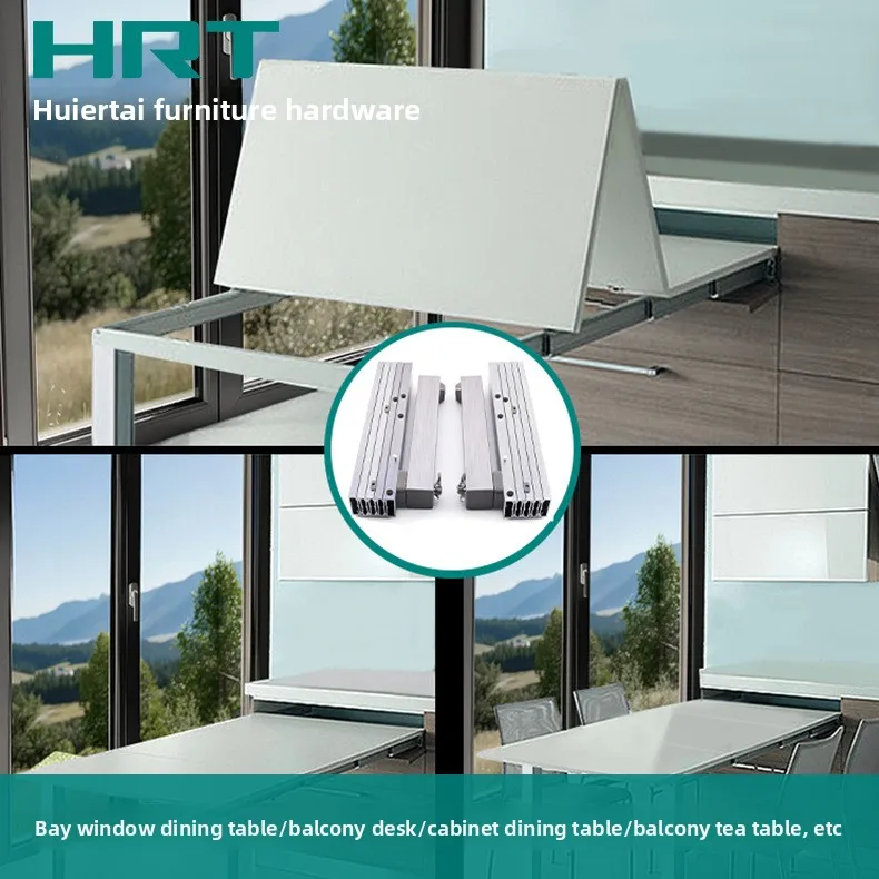 Concealed Soft Close Pull Out Dining Table Slides Aluminum Alloy Five Section Telescopic Furniture Rails Folding Legs Mm Or