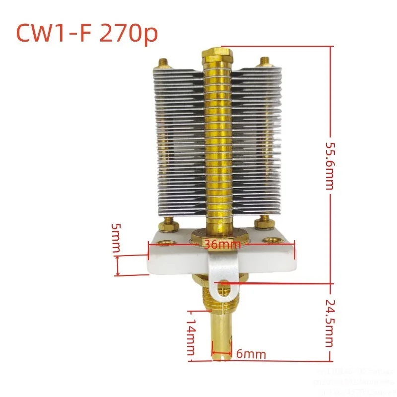 High-Power Air Variable Capacitor Semi-Handmade Air-Adjusted Capacitor Capacity CW1-270P