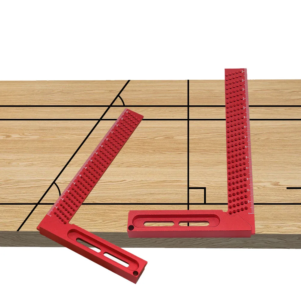 160mm Aluminum Alloy Woodworking Hole Ruler, Precision Square Scribing Marking Gauge Cross Calibration Height Measuring Tool