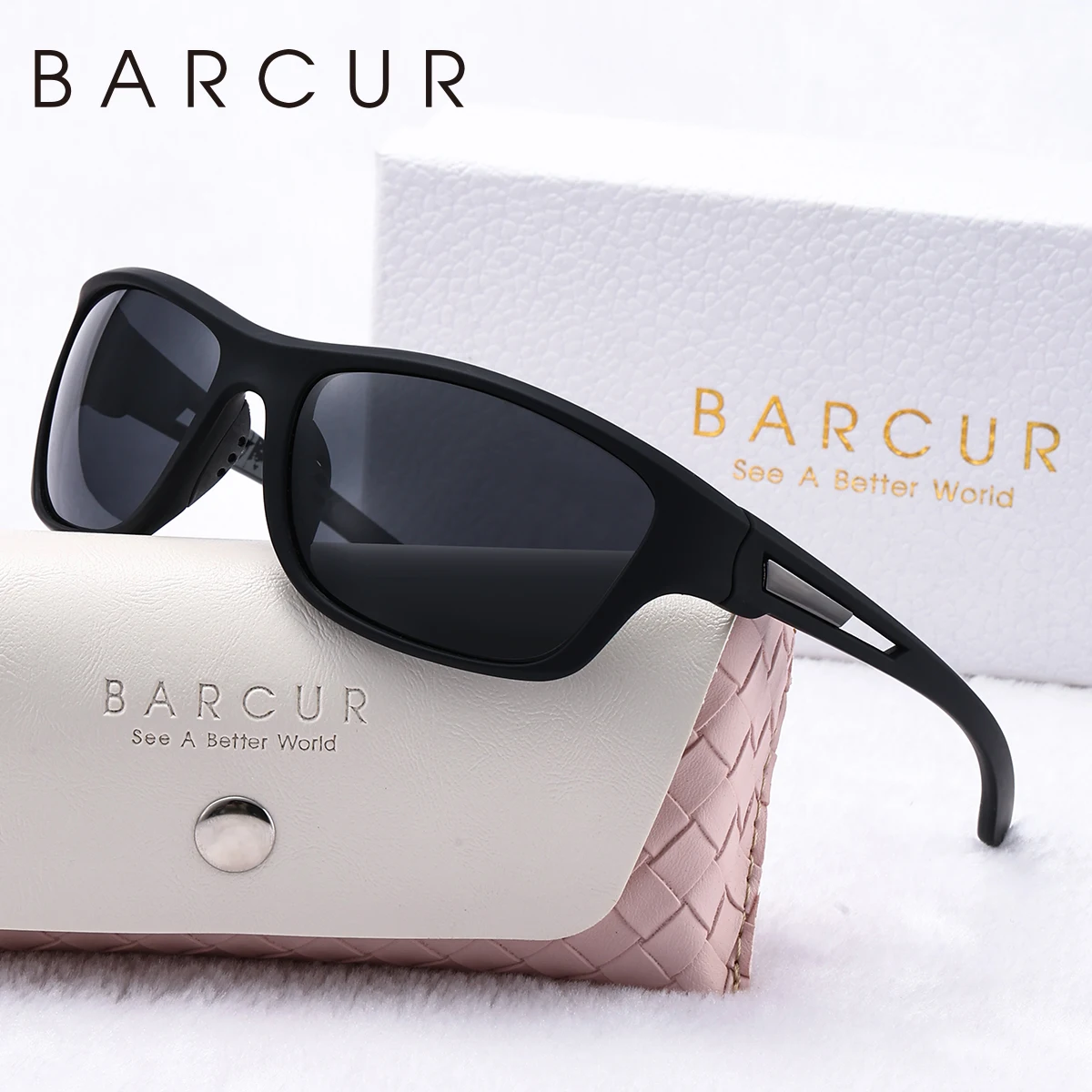 BARCUR Sport Männer Sonnenbrille PC Rahmen Radfahren Angeln Fahren UV400 Mehrere Farben Beschichtung Frauen Polarisierte Sonnenbrille – Detail 6