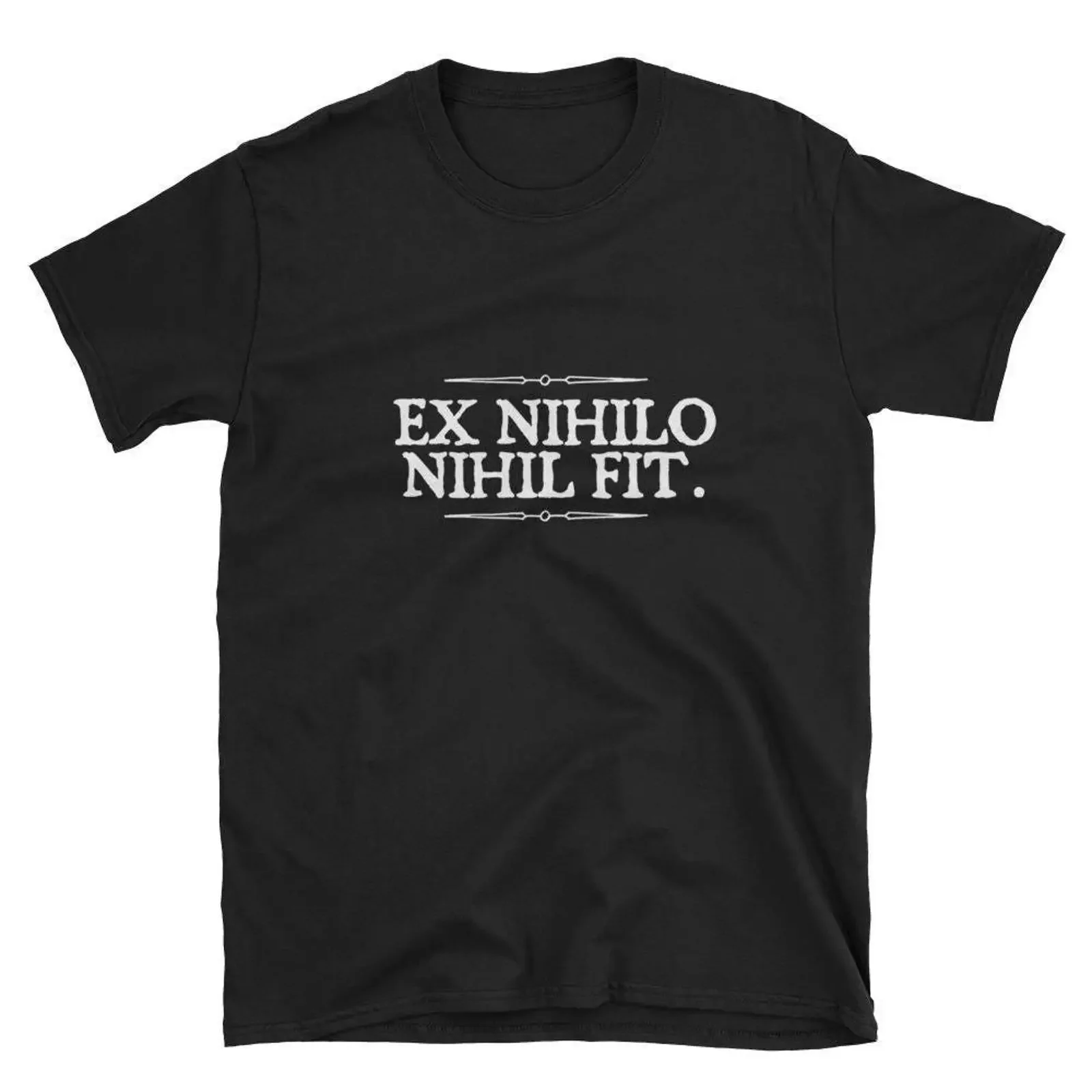 Ex nihilo nihil fit Nothing comes from Latin T Shirt Classical Phrases   vintage Washed graphic Top For Everyday Wear Stretched
