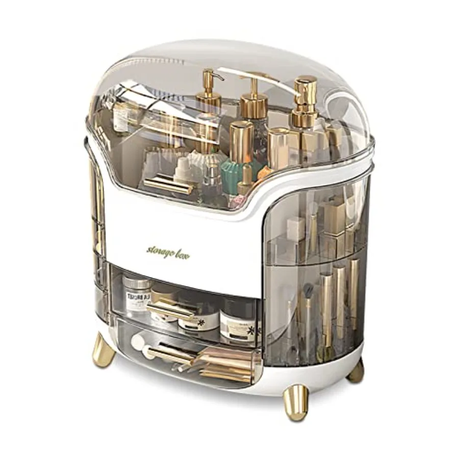 

Портативный многофункциональный кейс для косметики серии Light Luxury, пылезащитный органайзер для хранения косметики, средств по уходу за кожей, украшений и помад