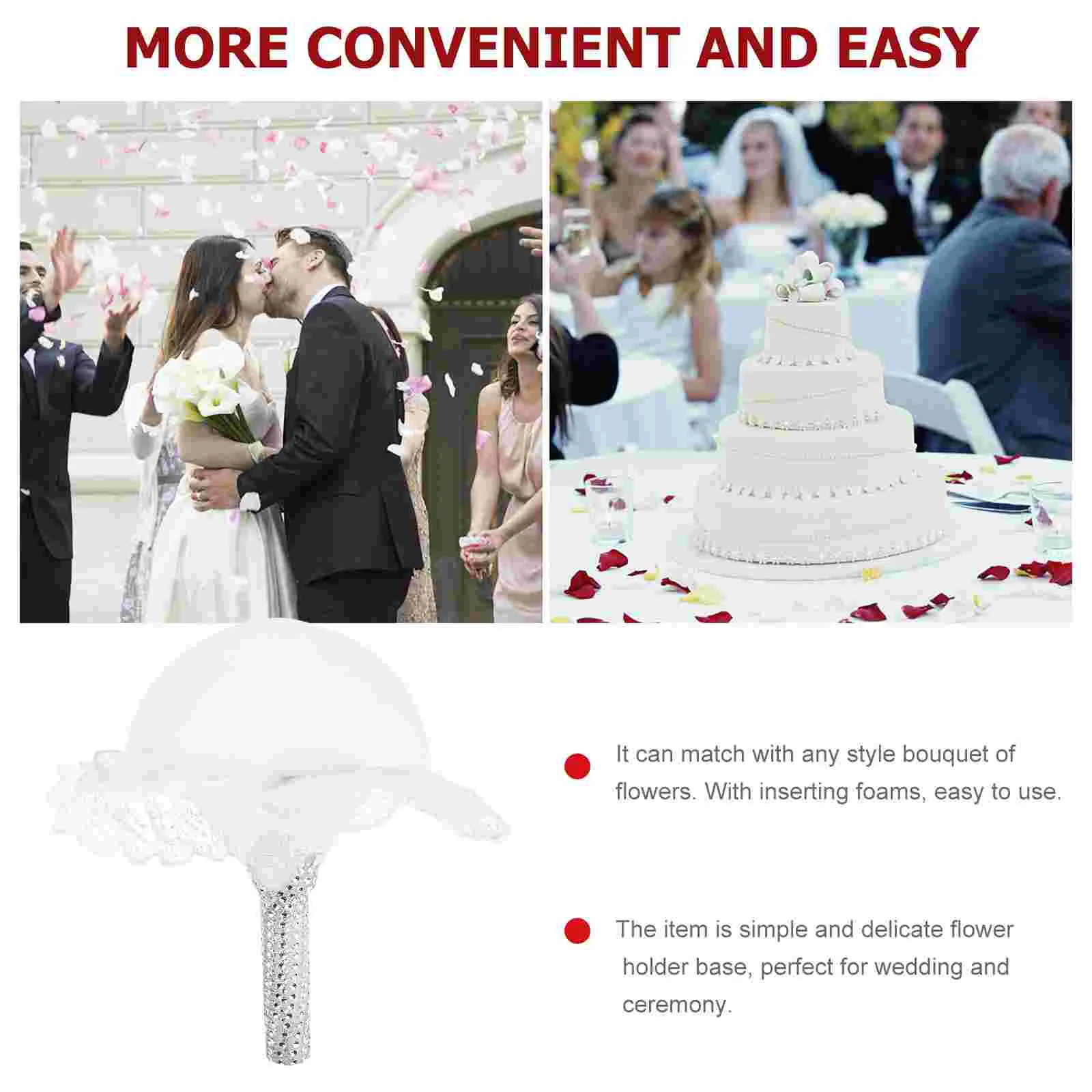 Artificial Flower Holder Wedding Floral Bouquet Holders Holding DIY Bridal Handle for Plant Stands