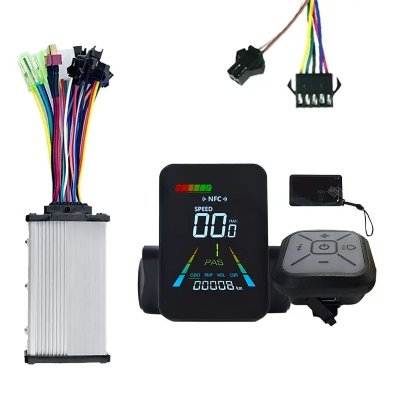 A89E- LCD Display For Electric Scooters E-Bikes 24V/36V/48V/60V Color Speedometer UART+ 36V/48V 350W Controller SM5+ 2PIN
