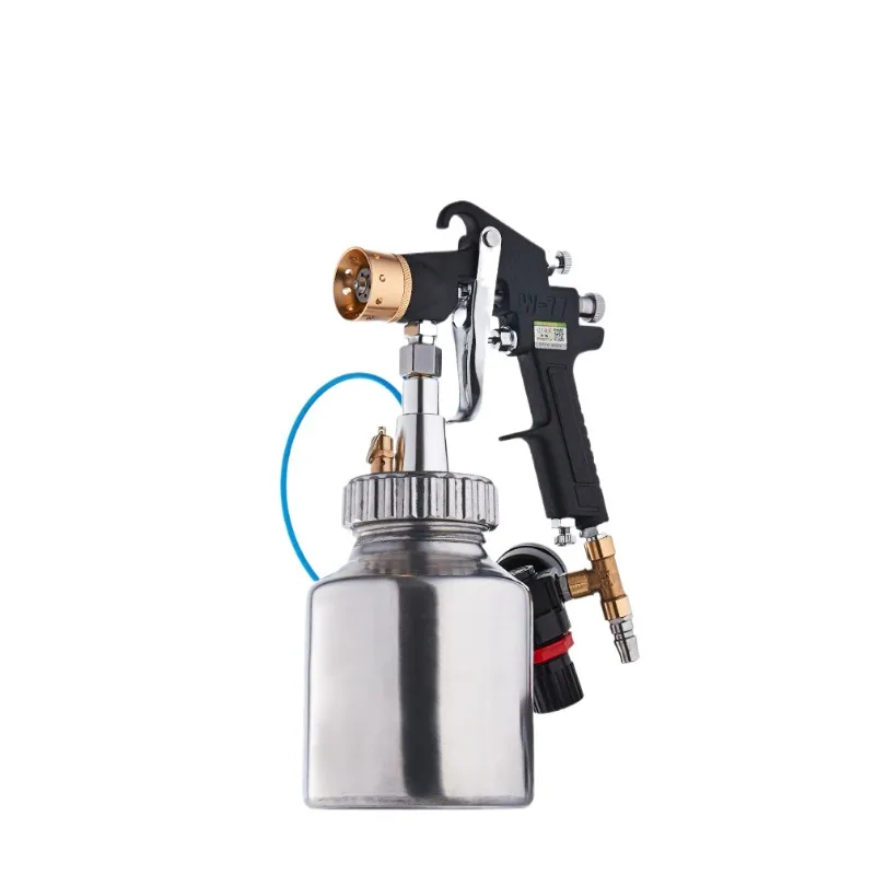 1L Gravity Feed Spray Gun for Multi-Color Paint - Textured Coating Sprayer with Bottom Cup for Walls & Finishes