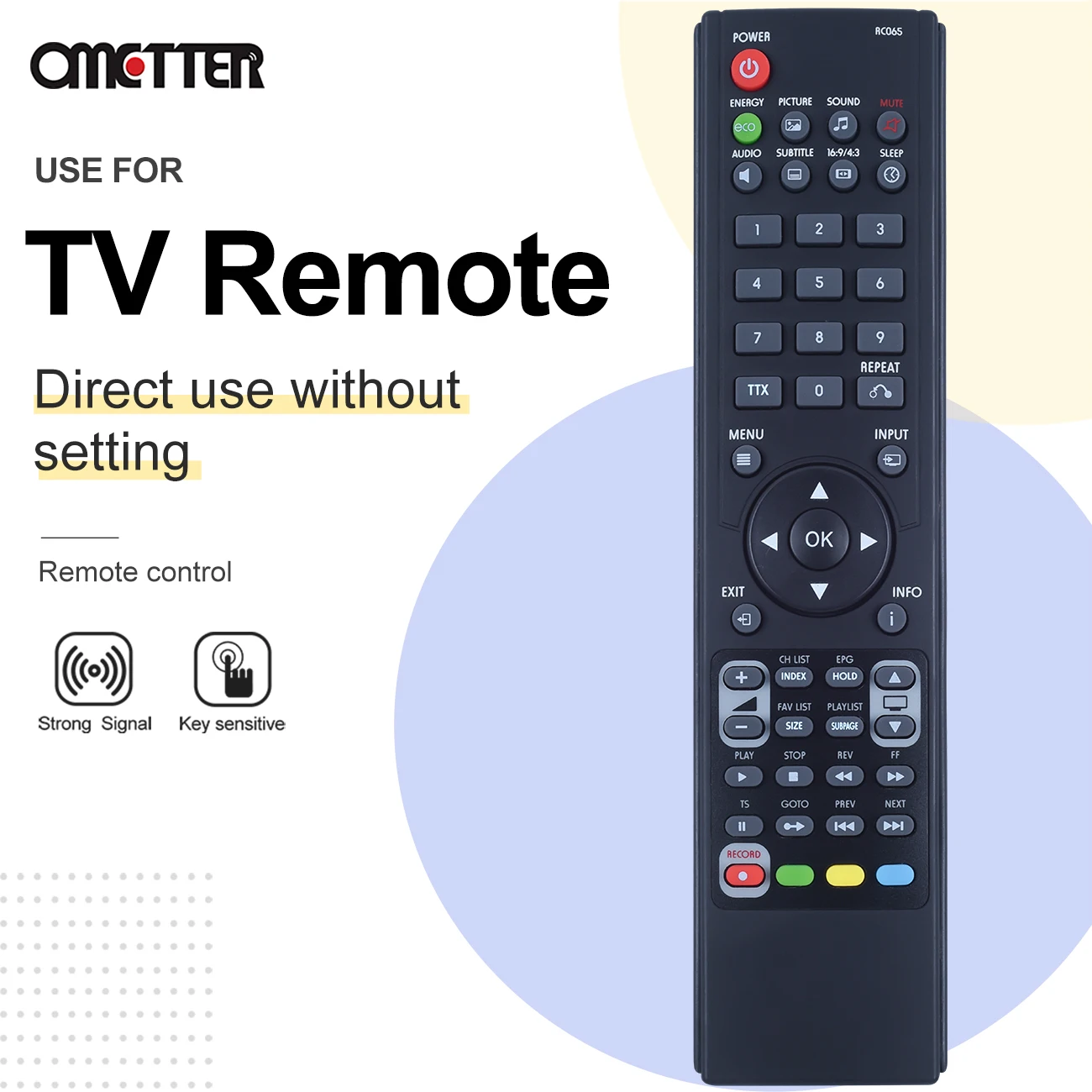 Novo controle remoto para BLU:SENS LCD LED TV RC065 Controller