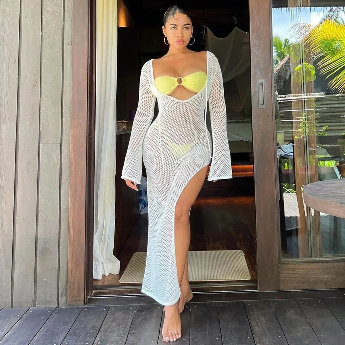 

Vaion Трикотажное платье Сексуальное длинное платье с высокой талией для летнего сезона Женское платье Faion Dr