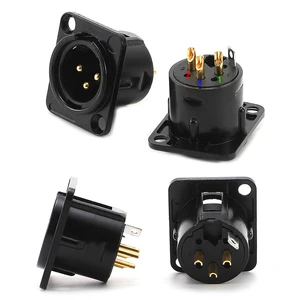 1/2/5 Buah XLR 3pin Pria Wanita Panel Audio Mikrofon Mixer Steker Jack Konektor YS145 YS146 Pria Wanita 3 Inti XLR Soket Logam 10 panel xlr penjualan terbaik - №