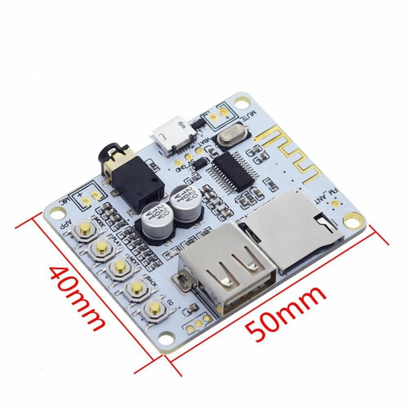 Bluetooth Audio Receiver board with USB TF card Slot decoding playback preamp output A7-004 5V 2.1 Wireless Stereo Music Module