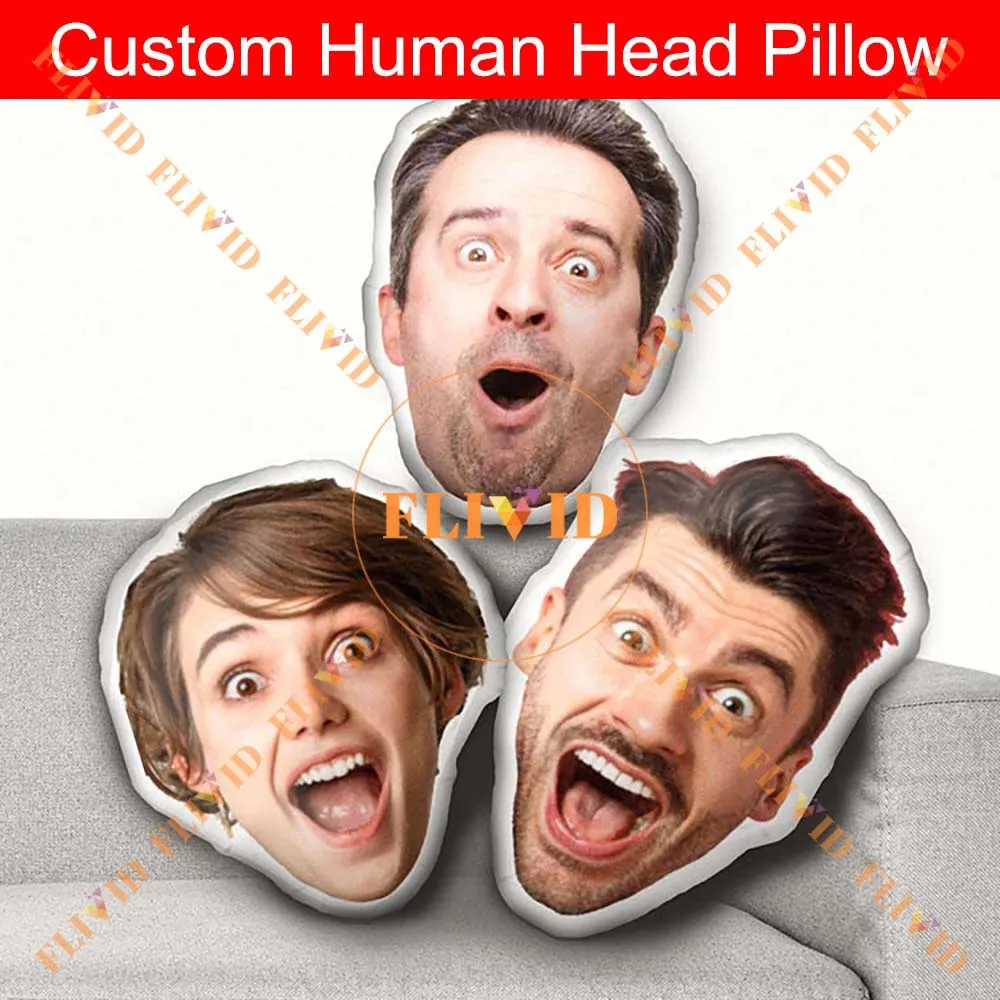 Custom 3D Human Head Photo Pillow Portrait Pillow Funny Cushion Stuffed Picture Customization Sofa Car Cushion