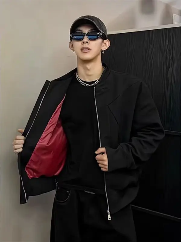 

American Sle High Street Flight Jaet Loose Design Baseball Collar ex Spring Autumn Trendy Wear Resistant Long Sve ...