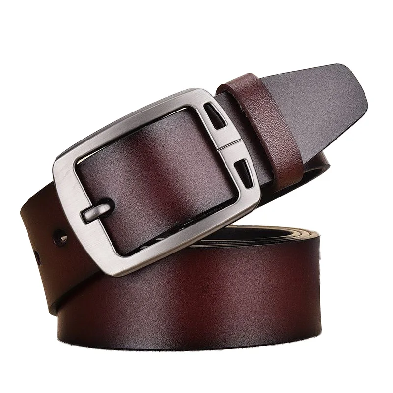 Hot selling synthetic leather men's waist belts Multiple pin buckle styles business fashion pants belts for man gift 3.8cm*120cm