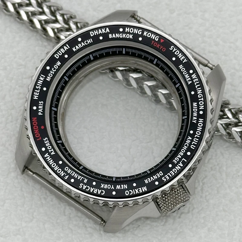 SKX007 Uhrengehäuse mit Saphirglas, durchsichtiger Gehäuserückseite, 3.8 Krone, passend für NH35, NH36, NH38, 4R, 7S Uhrwerke, Herrengehäuse