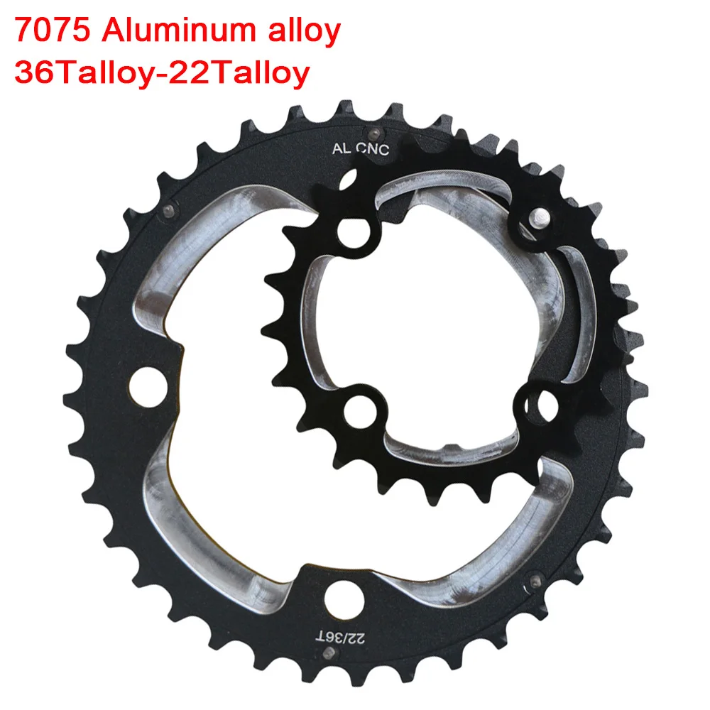 Aluminum Alloy 7075 22T 36T 64/104BCD MTB Bike Crankset Chainring Tooth plate Bicycle Double Chainwheel Sprockets for shimano