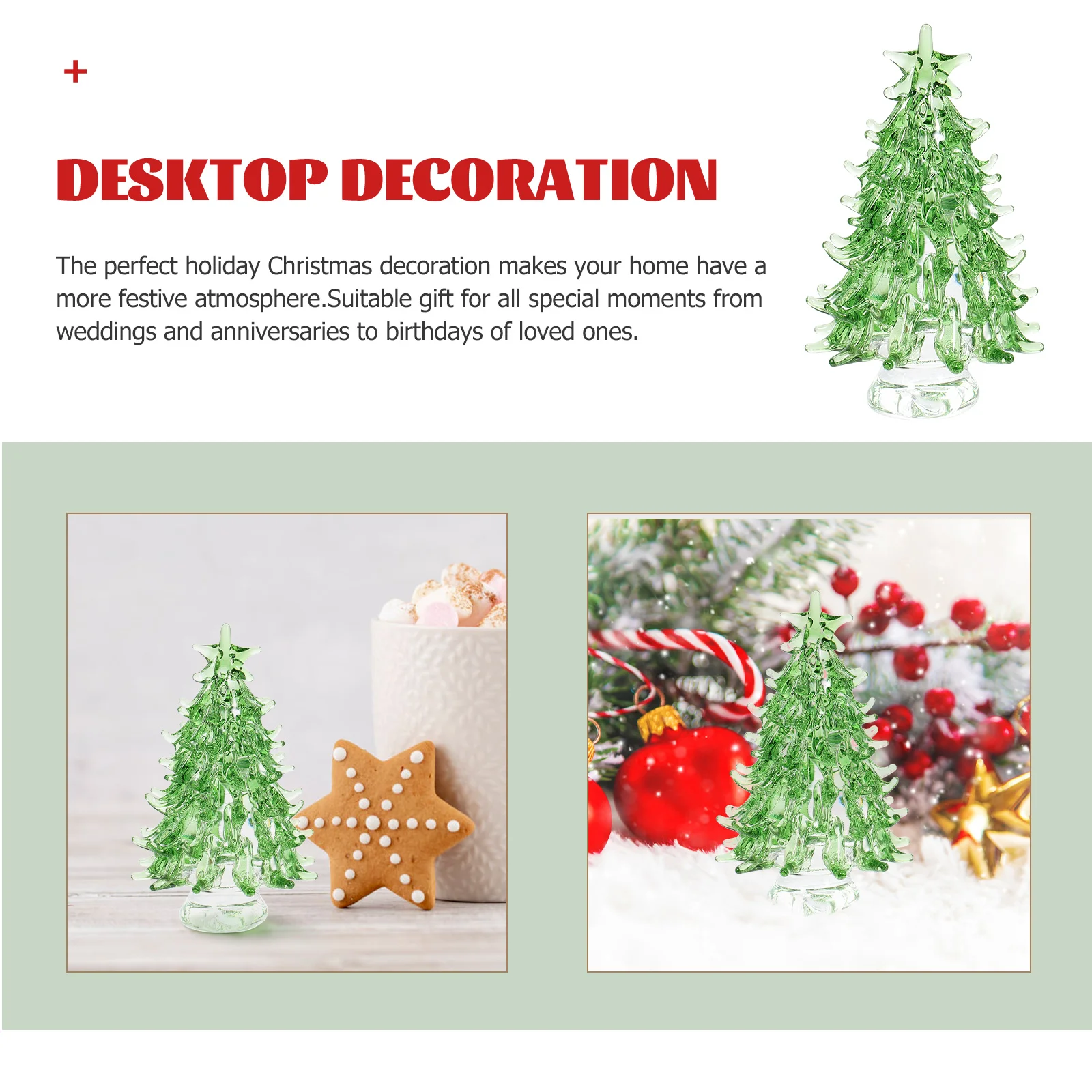 

Festive Mini Christmas Tree for Tabletop Mantel Fireplace Display Scene Holiday Party Decor Home Interior