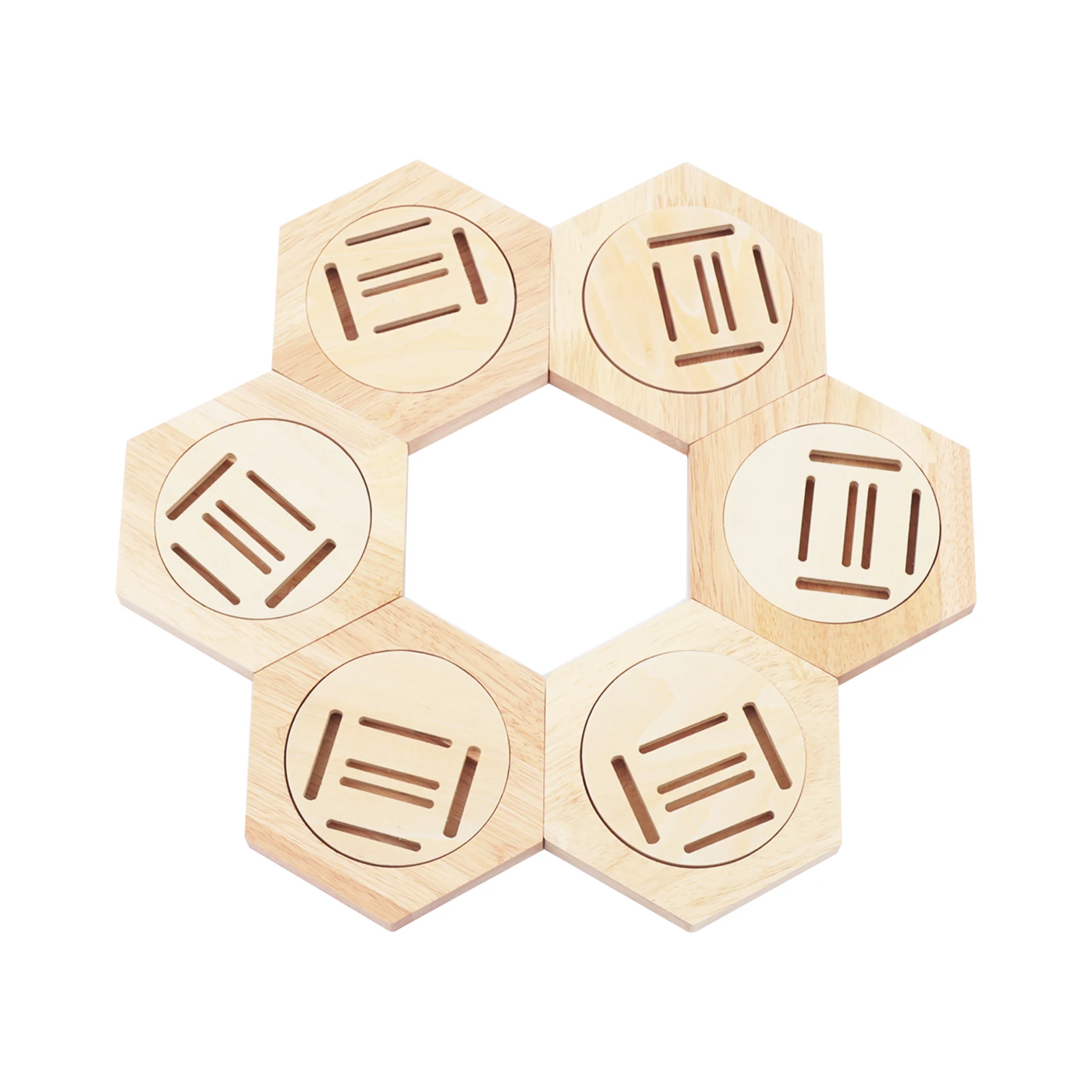 Hexagon Medal Holder 6pcs Medal Display Hanger Rack Wooden Decorative Holder