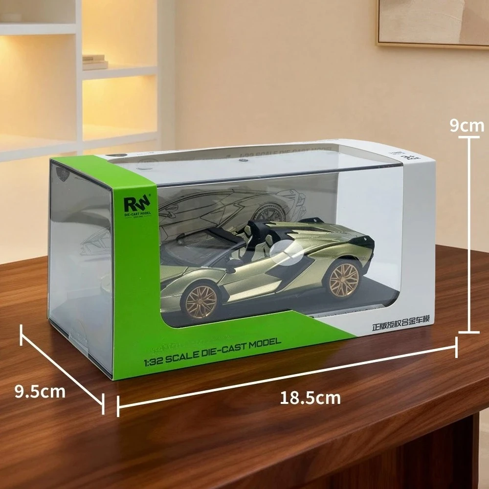 

Машинка-модель SIAN 1:32 из сплава с акриловым пылезащитным чехлом, с рулевым управлением передними колесами и амортизацией, спортивный автомобиль, подарок для мальчика