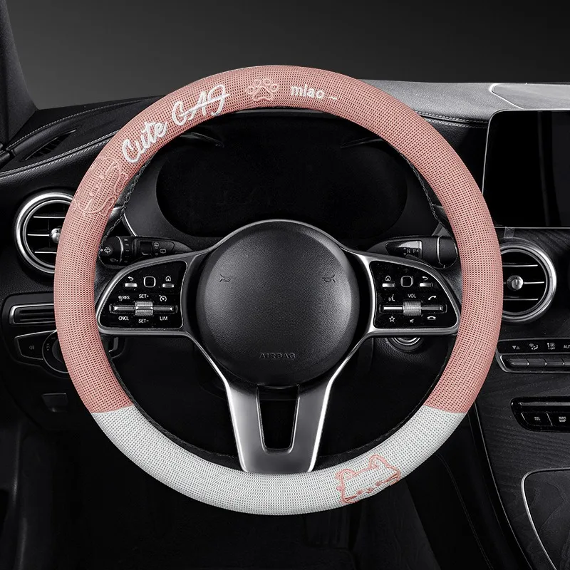 

Cartoon Cat Steering Wheel Cover Cute Car Steering Wheel Cover Universal Cute Car Accessories Non-slip Handle Cover Car Supplies