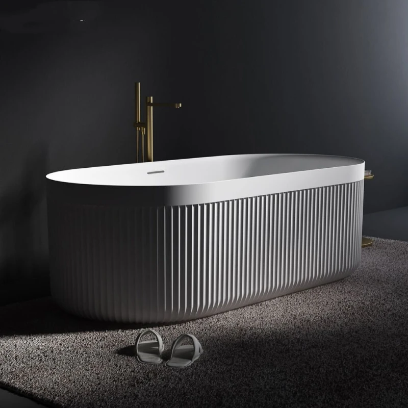 Freestanding bathtub acrylic resin solid surface bathtub artificial stone bathtub hammock tubs