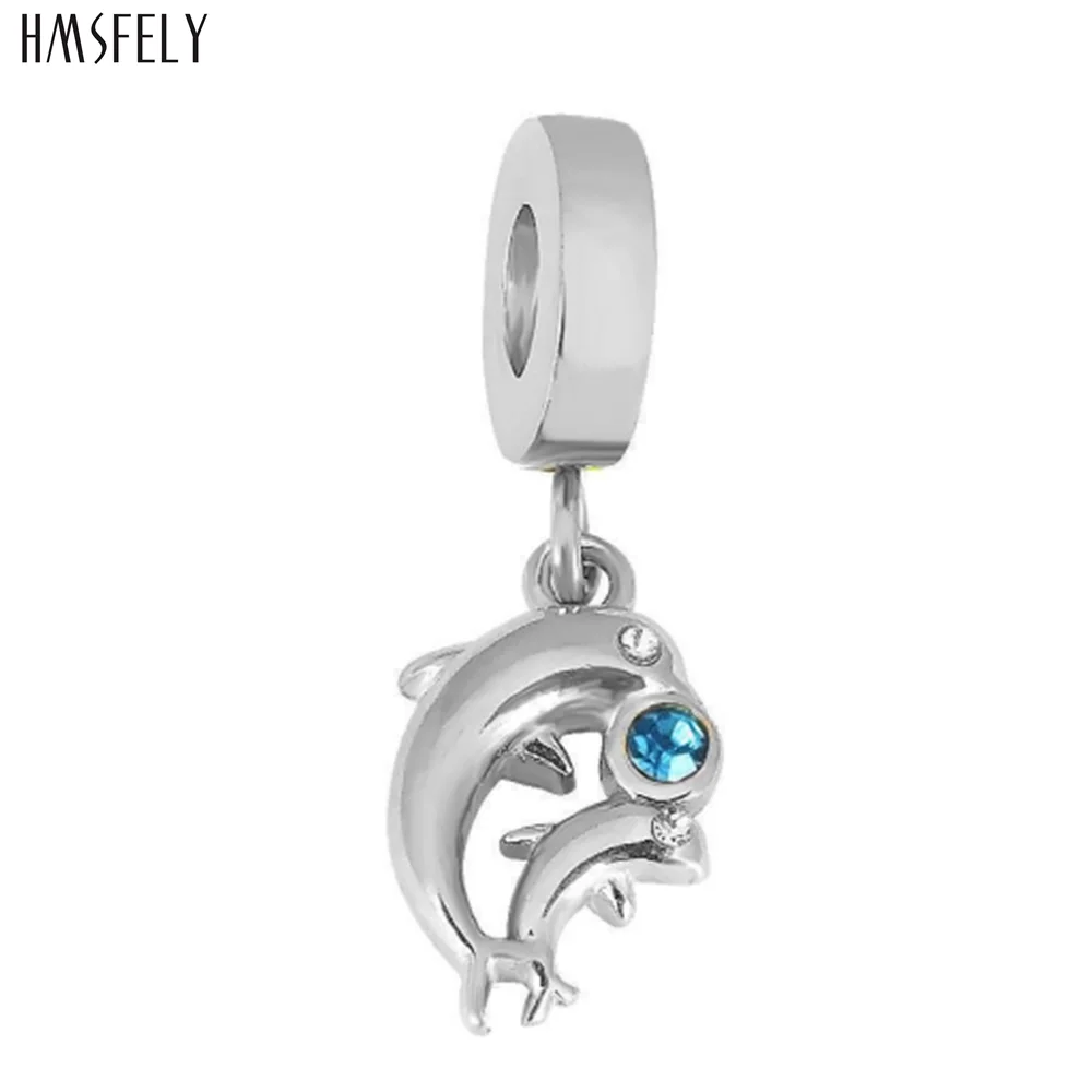 HMSFELY Dolphin Pendant For Women Bracelet Necklace Jewelry Making Accessories Charm Bracelets Parts