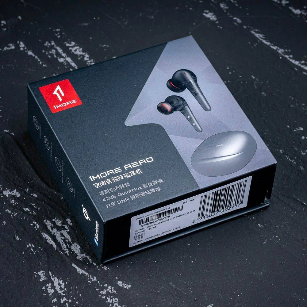 Orginal 1MORE AERO TWS Bluetooth Earbuds 360 Spatial Audio Wireless Earphones 42dB Hybrid ANC Active Noise Canceling with 6 Mic