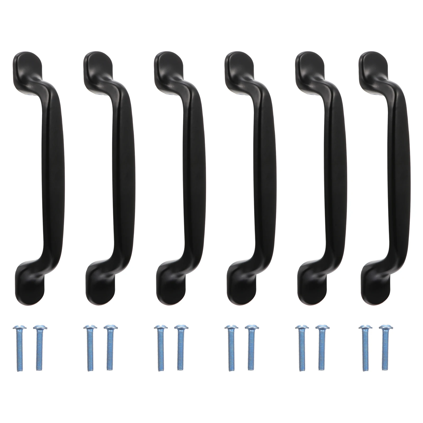 

6 Pcs Black Cabinet Door Handles Kitchen Cupboards Pulls Alloy Durable Easy Installation Drawer Hardware Furniture