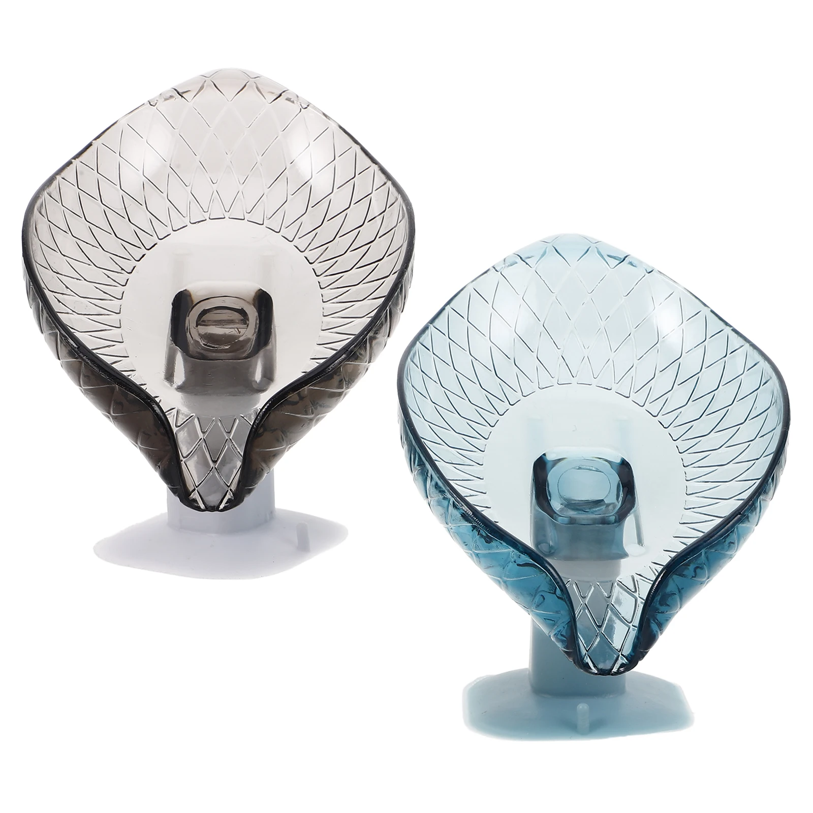 

2Pcs Leaf Shape Soap Holder Self Draining Suction Cup Soap Dish Bathroom Shower Tray Kitchen Organizer House Draining Dish Rack