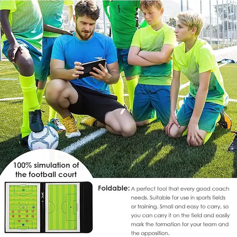 Tactic Board Foldable Magnetic Training Assistant Soccer Coaching Coachs Tactical Board Football Game Training Tactics Clipboard