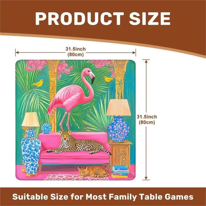 VIKAMA Wildflower Black Cat Print Mahjong Mat Non Slip Washable Portable Game Table Mat Cute Gift For Ladies Family Game Night