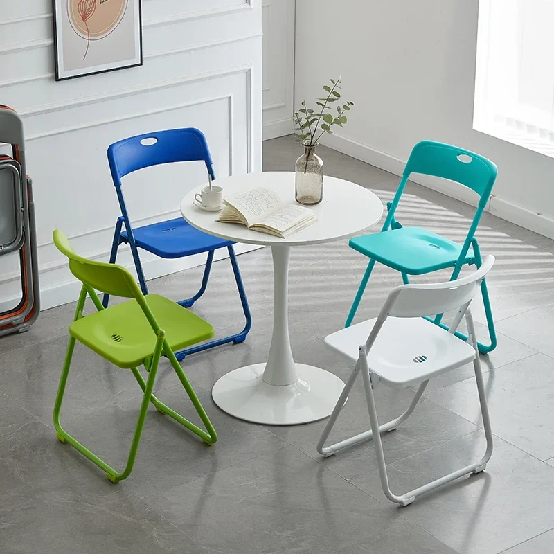 Plastic Folding Chair Backrest Portable Indoor Outdoor Home Dormitory Dining Office Photo Ready Dinning Chair Lounge Chair