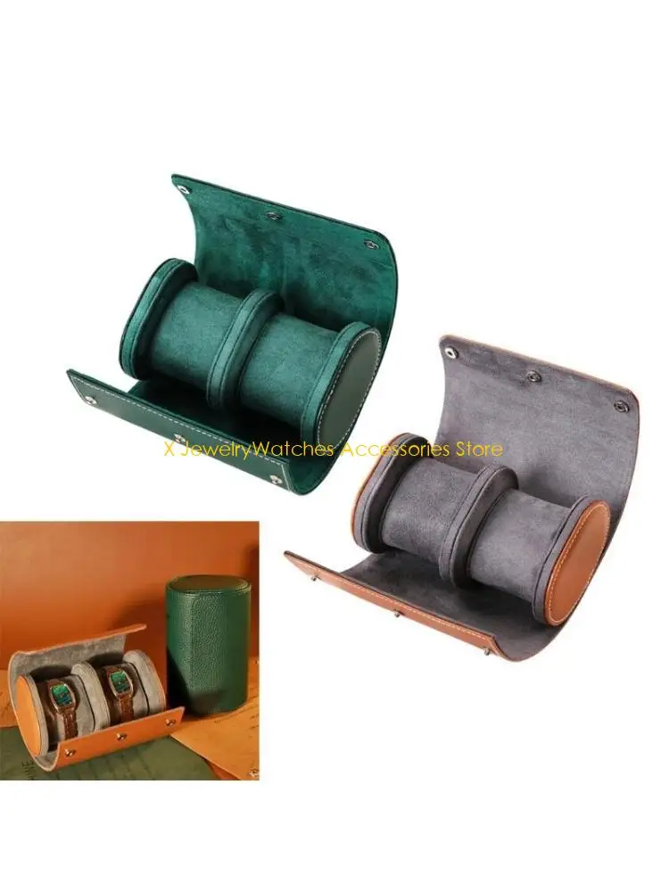 

31KD Watch Box Watch Roll Travel Cases with Luxury Interior Watch Box Multifunctional 2 Grids Leather Box